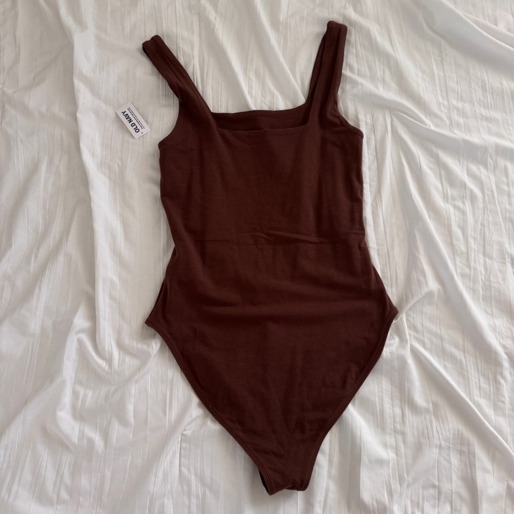 BRAND NEW Brown Square Neck Bodysuit